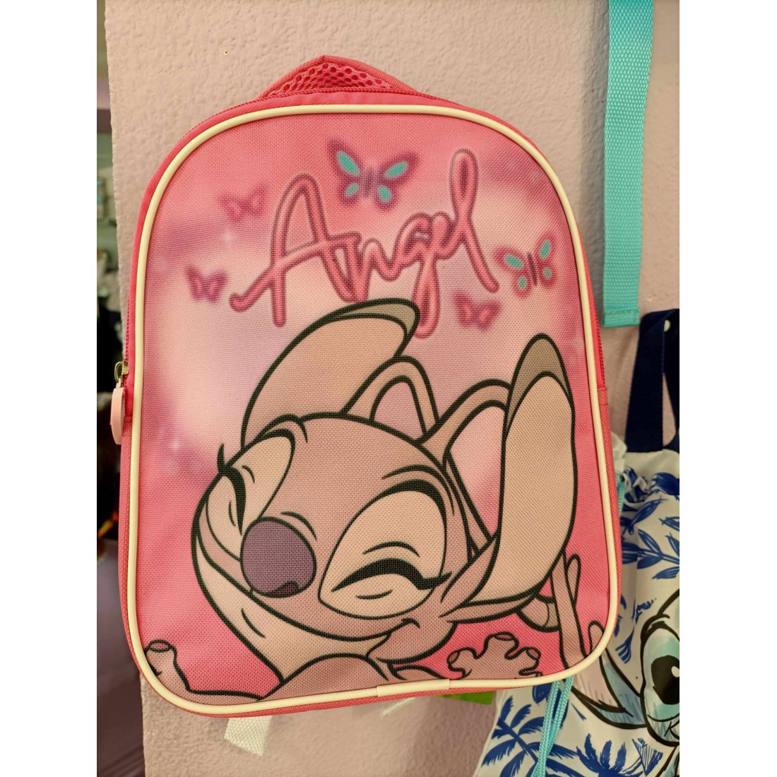 Mochila Ángel Stitch rosa infantil