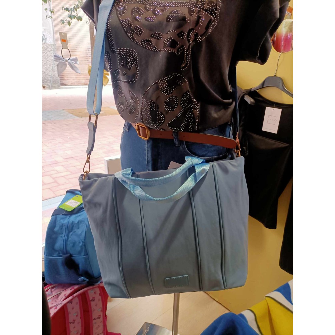 Bolso mujer azul celeste